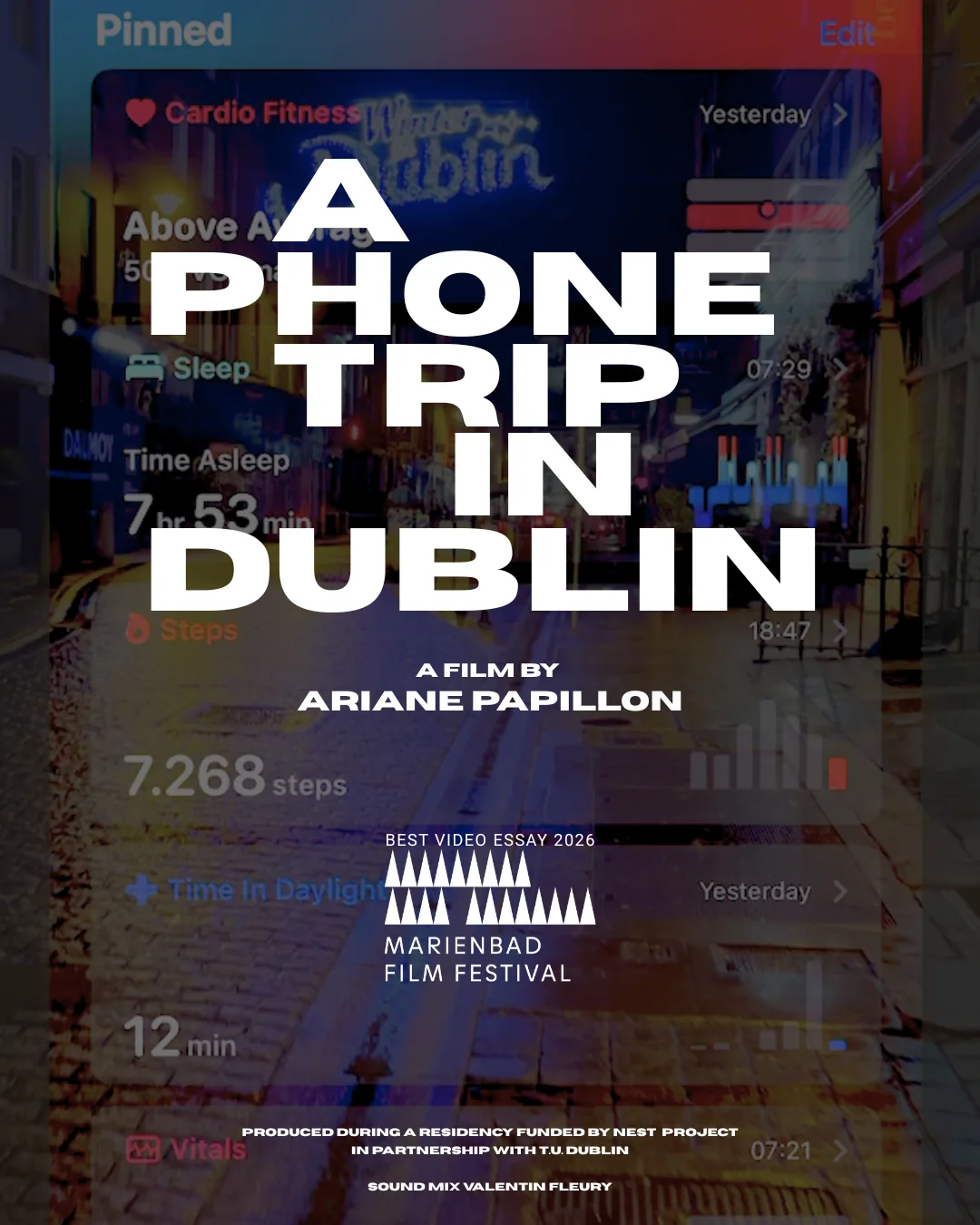Still from the film A Phone Trip in Dublin by Ariane Papillon